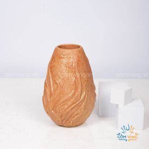 Lọ Gốm Cắm Hoa Dát Vàng GV11